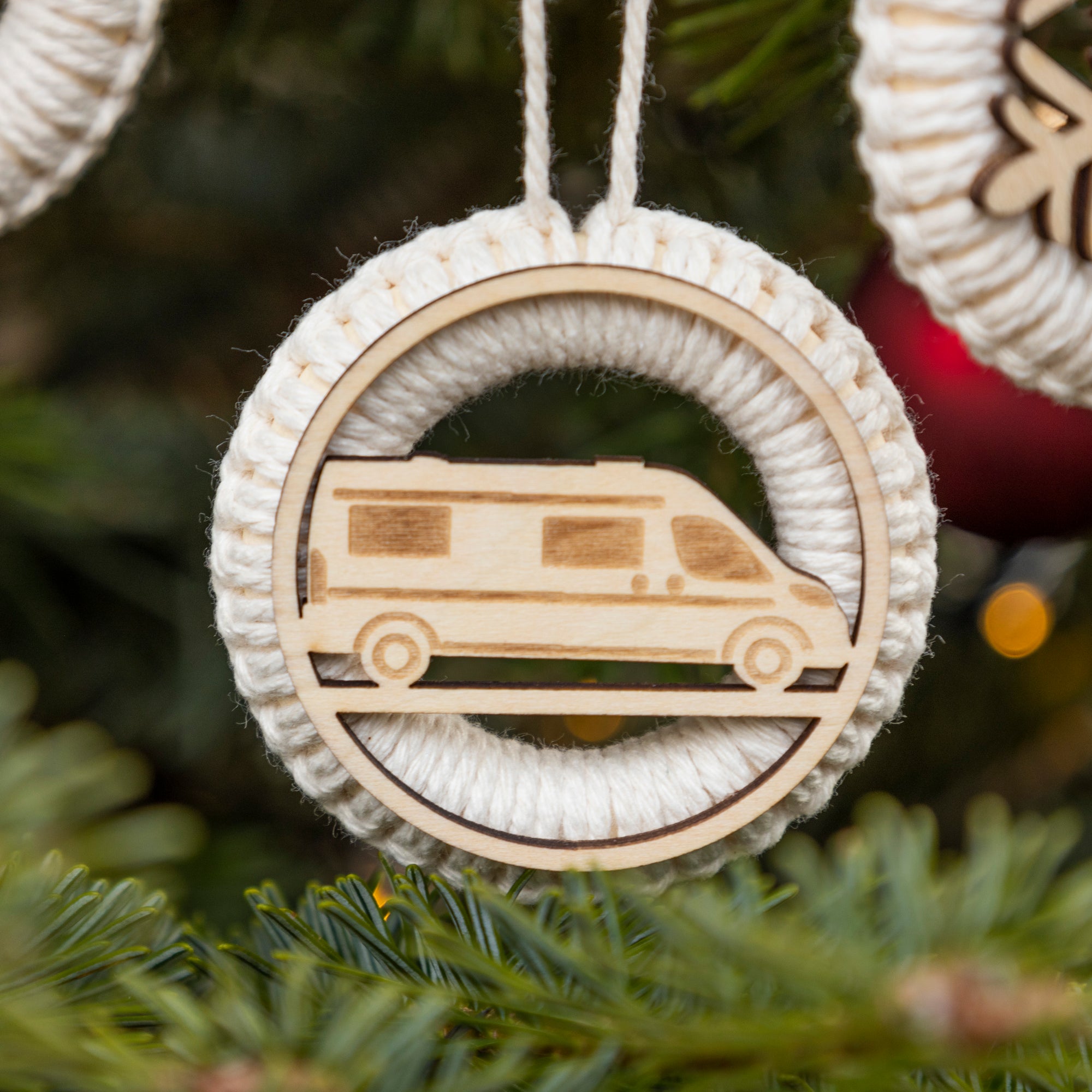 DIY Makramee Weihnachtsanhänger »Camping«