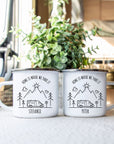 Personalisierbare Emaille Tasse »Home is where we park it«