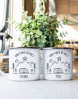 Personalisierbare Emaille Tasse »Home is where we park it«
