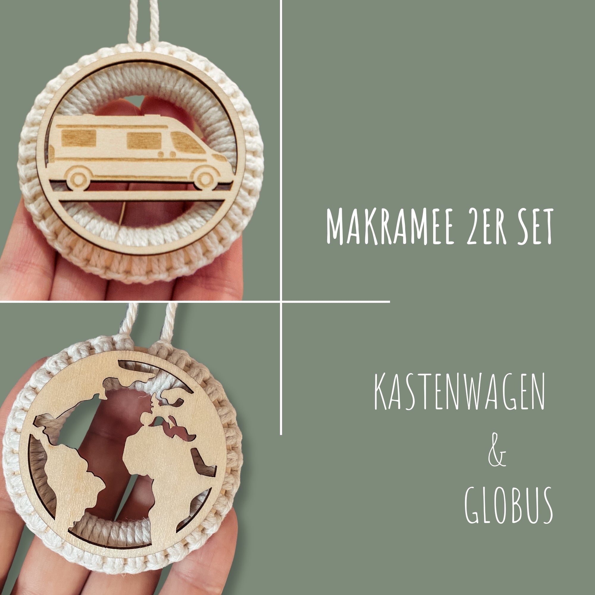 campingtisch globus Makramee Dekoanhänger Set »Globus & Camping«
