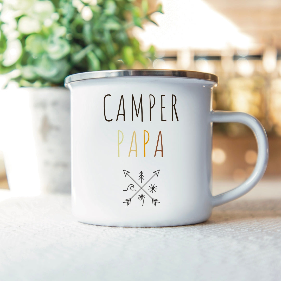 camping espressotassen Emaille Tasse Familien-Camper-Edition