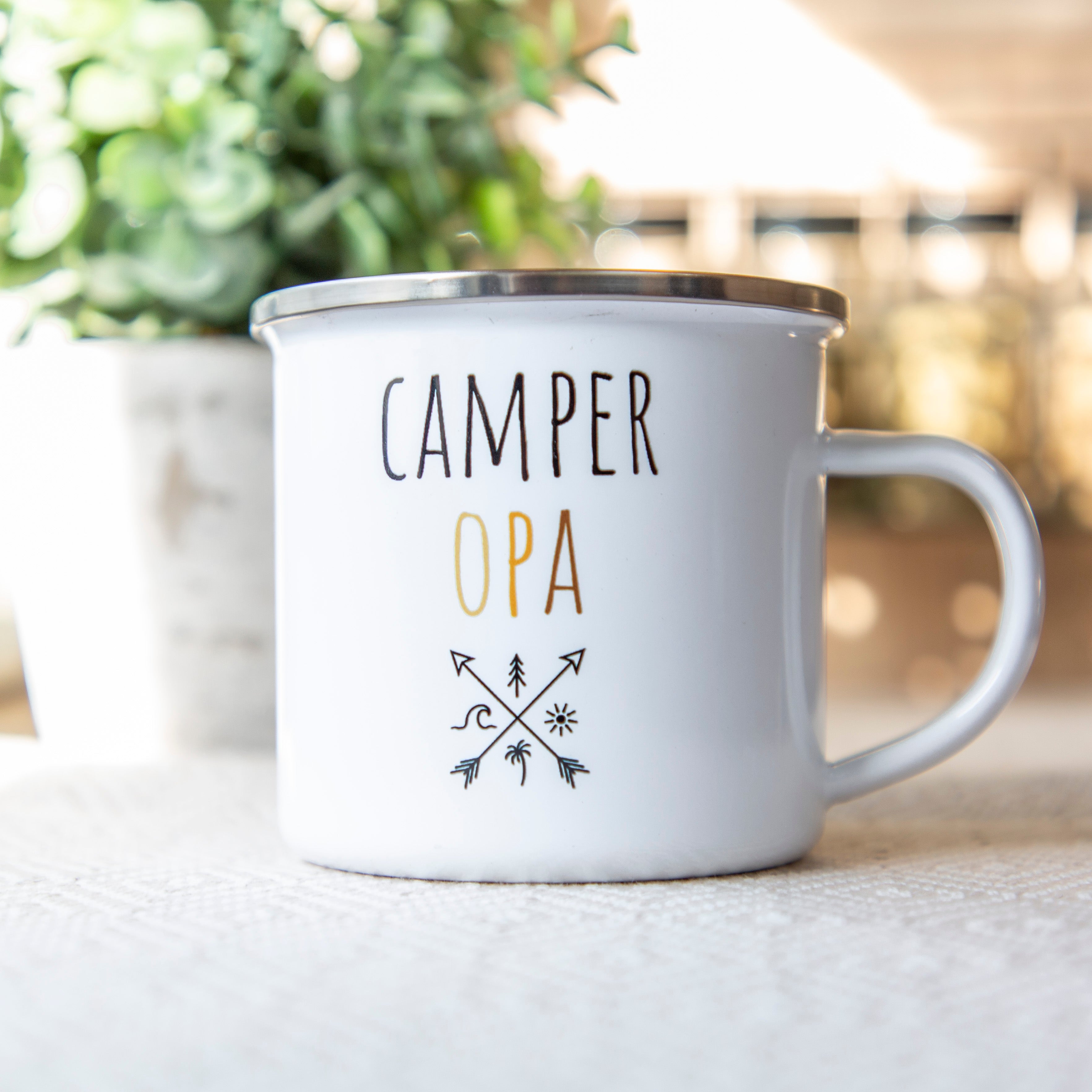 Emaille Tassen »Camper Familie«