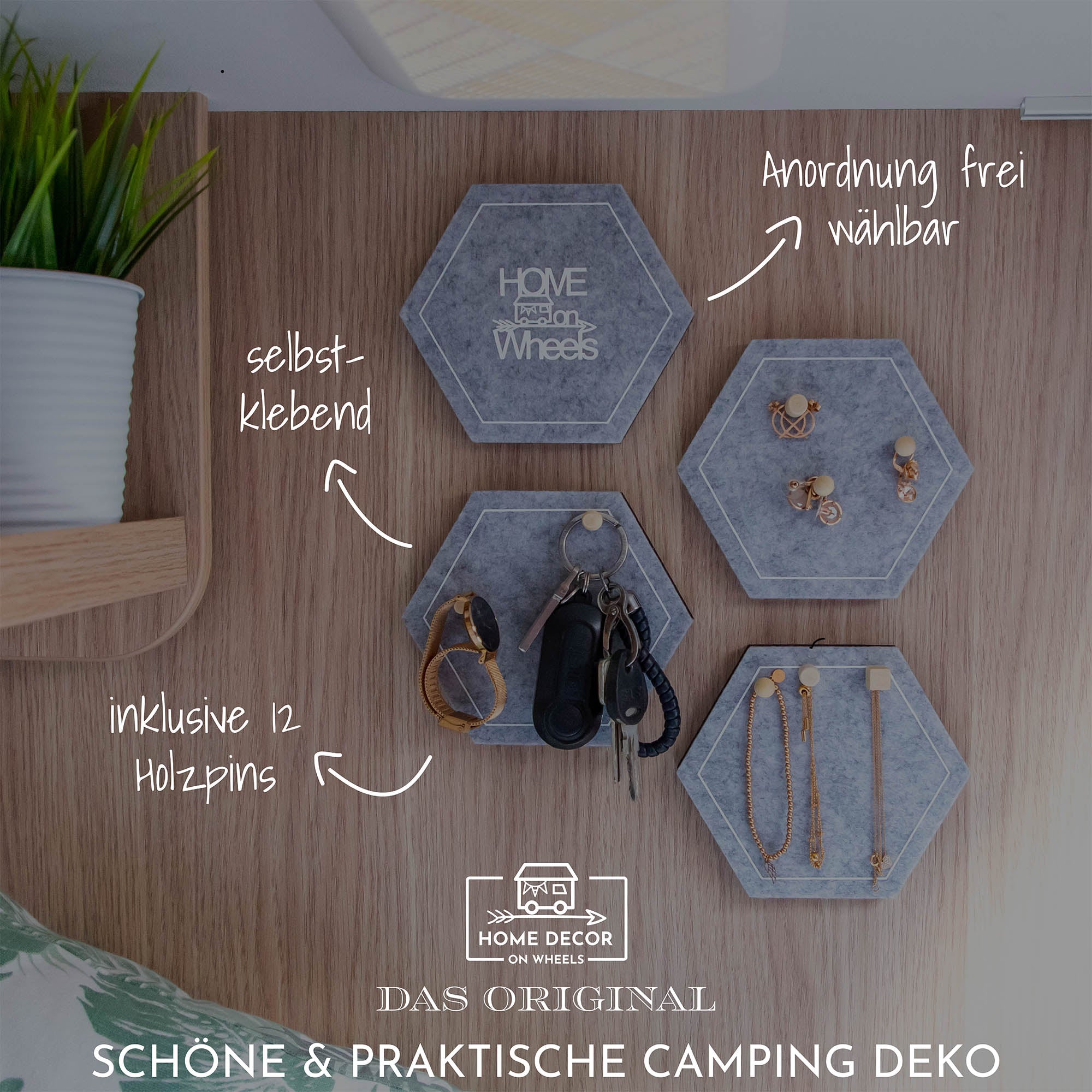 Filz-Pinnwand 4er-Set Camper Deko  Home Decor On Wheels – homedecoronwheels